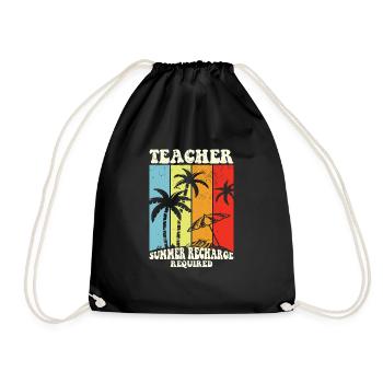 Last Day Of School Teacher Summer Recharge - Turnbeutel - Schwarz - Vorne