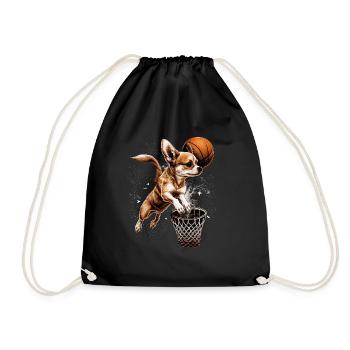 Chihuahua | Basketball |Spieler | Sport | Hund - Turnbeutel - Schwarz - Vorne
