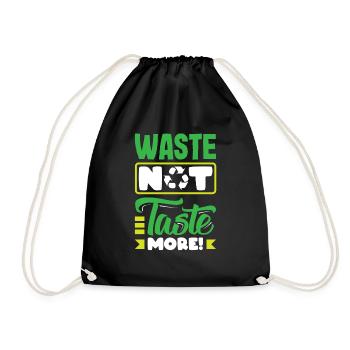 Déchets Pas Goût Consommation plus consciente Déchets Non - Sac de sport léger - noir - Devant