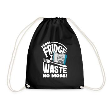 From Fridge to Fork, Waste No More! Mindful - Turnbeutel - Schwarz - Vorne