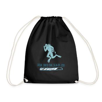Dive Into The Sea Of Joy Retro Diver Designs - Drawstring Bag - black - Front