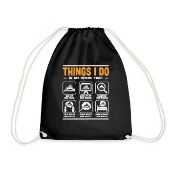 Frequency Ham Radio Expert Things I Do In My Spare - Drawstring Bag - black - Front