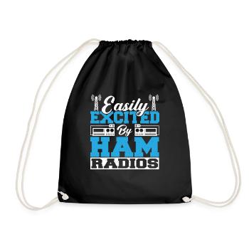 Network Radio Lover Frequency Easily Excited By Ha - Drawstring Bag - black - Front