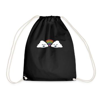Cloud Wi-Fi Rainbow Colors - Drawstring Bag - black - Front