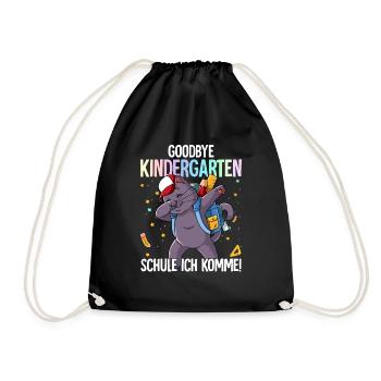 Goodbye Kindergarten Schule Ich Komme Einschulung - Turnbeutel - Schwarz - Vorne