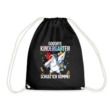 Goodbye Kindergarten Schule Ich Komme Einschulung - Turnbeutel - Schwarz - Vorne