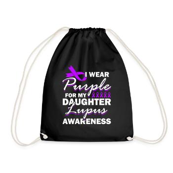 Je porte du violet pour ma fille Lupus Awareness - Sac de sport léger - noir - Devant