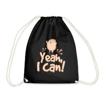 Yeah I Can Unicycle Hedgehog - Turnbeutel - Schwarz - Vorne
