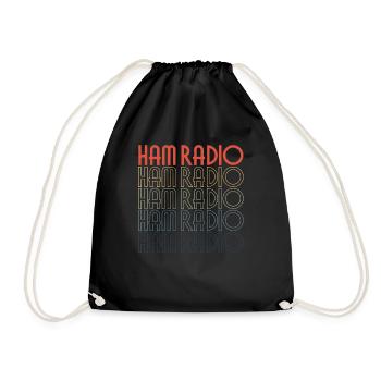 Vintage Ham Radio Radio Lover Signal Amateur Opera - Drawstring Bag - black - Front