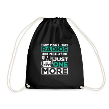 How Many Ham Radios I Need Antenna Signal Amateur - Drawstring Bag - black - Front