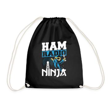 Radio Expert Antenna Signal Frequency Ham Radio Ni - Drawstring Bag - black - Front