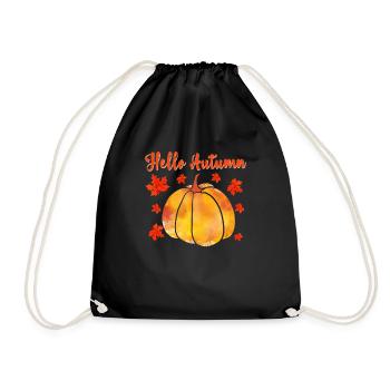 Bonjour Feuilles d’automne Fleurs de citrouille florales d’automne - Sac de sport léger - noir - Devant