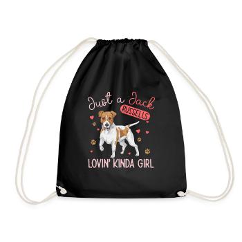 Jack Russell Terrier - Turnbeutel - Schwarz - Vorne