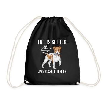 Jack Russell Terrier - Turnbeutel - Schwarz - Vorne
