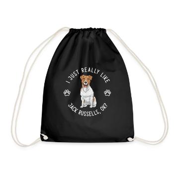 Jack Russell Terrier - Turnbeutel - Schwarz - Vorne