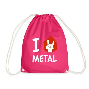 Ich liebe Metal - Turnbeutel - Fuchsia - Vorne