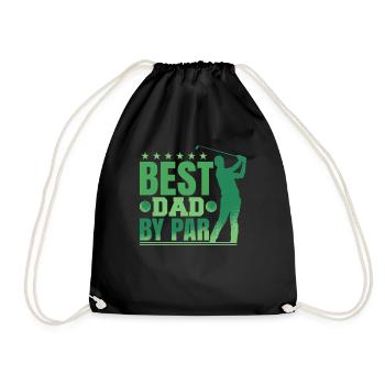 Best Dad By Par - Drawstring Bag - black - Front
