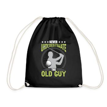 Never Underestimate The Old Guy - Drawstring Bag - black - Front