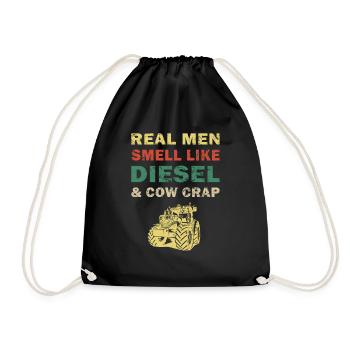 Real men smell like diesel and cow crap - Sac de sport léger - noir - Devant