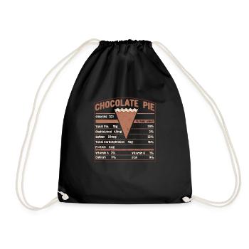 Thanksgiving Christmas Chocolate Cake Nutritional Value - Drawstring Bag - black - Front