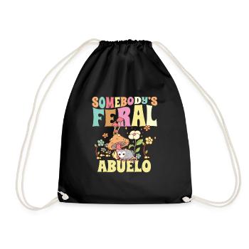 Somebody's Feral Abuelo Opossum Spanish Grandpa - Drawstring Bag - black - Front