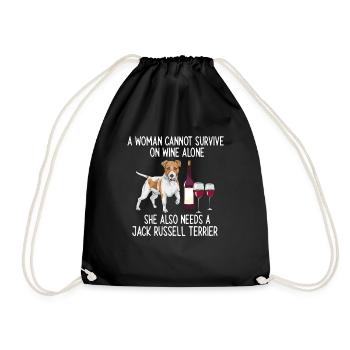 Jack Russell Terrier - Turnbeutel - Schwarz - Vorne
