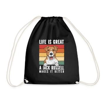 Jack Russell Terrier - Turnbeutel - Schwarz - Vorne