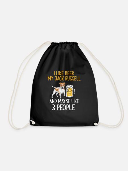 Jack Russell Terrier - Drawstring Bag - black