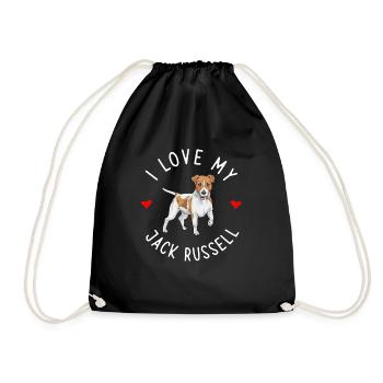 Jack Russell Terrier - Turnbeutel - Schwarz - Vorne