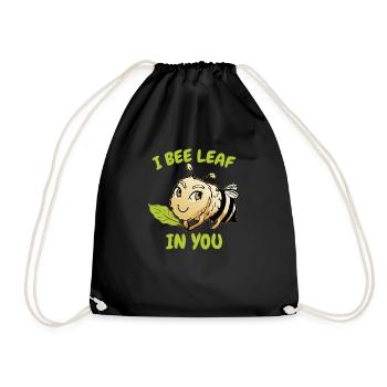 I Bee Leaf In You - Drawstring Bag - black - Front