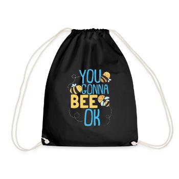Kids Bee Costume Honey Bumblebee - Drawstring Bag - black - Front