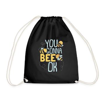 You Gonna Bee Ok | Honeybee Cute Bumblebee - Drawstring Bag - black - Front