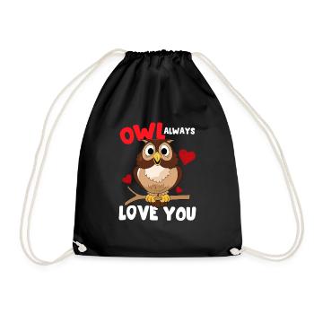 Owl Always Love You Lovebirds Ornithologist Bird L - Turnbeutel - Schwarz - Vorne