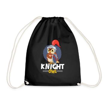 Knight Owl Nocturnal Ornithologist Birds Of Prey - Turnbeutel - Schwarz - Vorne