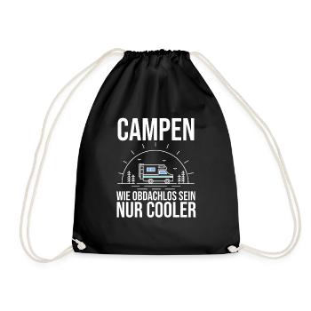 Wohnmobil Wohnwagen Camping Camper - Turnbeutel - Schwarz - Vorne