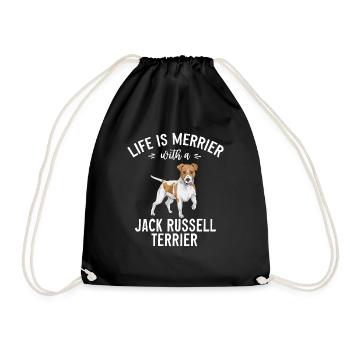 Jack Russell Terrier - Turnbeutel - Schwarz - Vorne