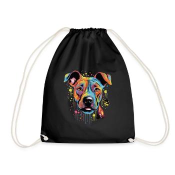 American Stafford Dog Gift Saying - Drawstring Bag - black - Front