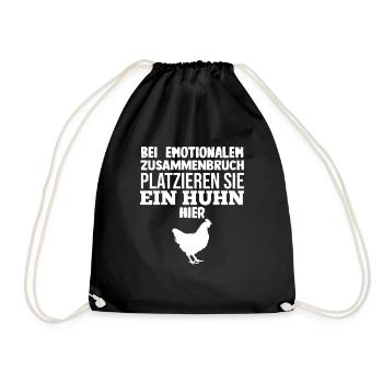 Huhn Landwirt Bauernhof Hühner - Turnbeutel - Schwarz - Vorne