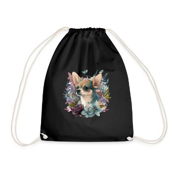 Chihuahua | Abstrakte Malerei | Farbe | Niedlicher - Turnbeutel - Schwarz - Vorne