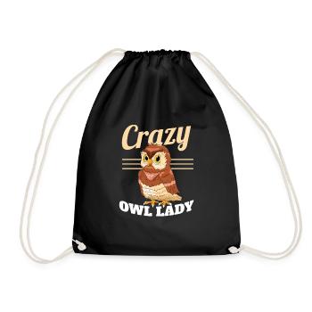 Owl Lady Ornithologist Birds Of Prey Owl Fan Bird - Drawstring Bag - black - Front