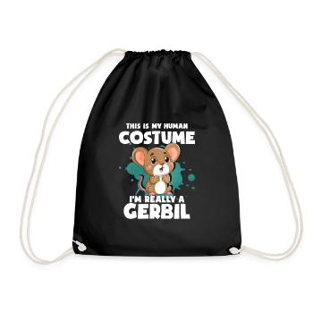 Gerbil Mouse Gift - Drawstring Bag - black - Front