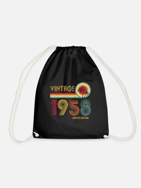 Jahrgang 1958 65. Geburtstag 65 Jahre Stärke - Turnbeutel - Schwarz