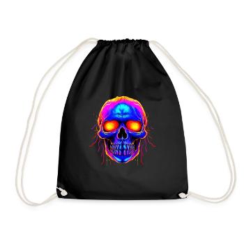 Embrace the Macabre: Gothic Skull Punk - Drawstring Bag - black - Front