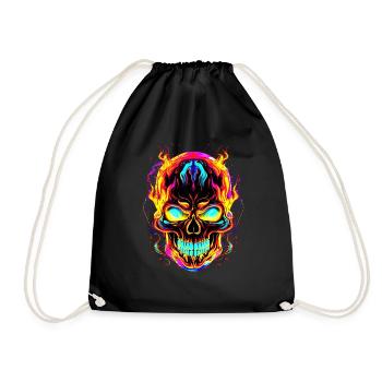Edgy et alternatif: Crâne gothique - Sac de sport léger - noir - Devant
