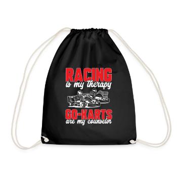 Go Kart Racing Karting Karting - Drawstring Bag - black - Front