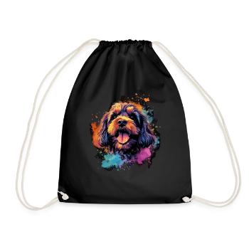Cavapoo Dog Gift Saying - Drawstring Bag - black - Front