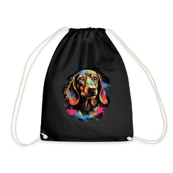 Dachshund Dog Gift Saying - Drawstring Bag - black - Front