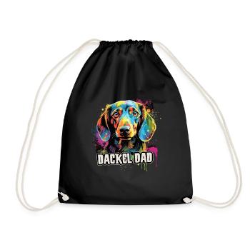 Dackel Hund Geschenk Spruch - Turnbeutel - Schwarz - Vorne