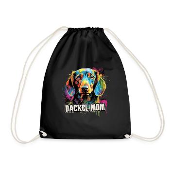 Dackel Hund Geschenk Spruch - Turnbeutel - Schwarz - Vorne