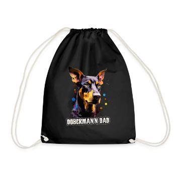 Dobermann Hund Geschenk Spruch - Turnbeutel - Schwarz - Vorne